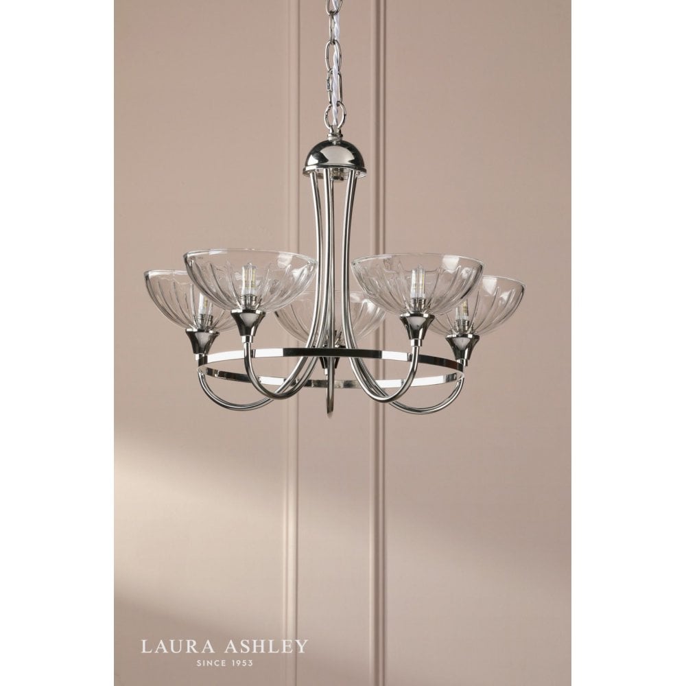 Wellham 5 Light Polished Nickel Pendant