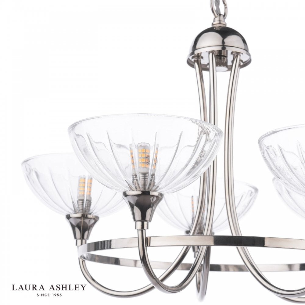 Wellham 5 Light Polished Nickel Pendant