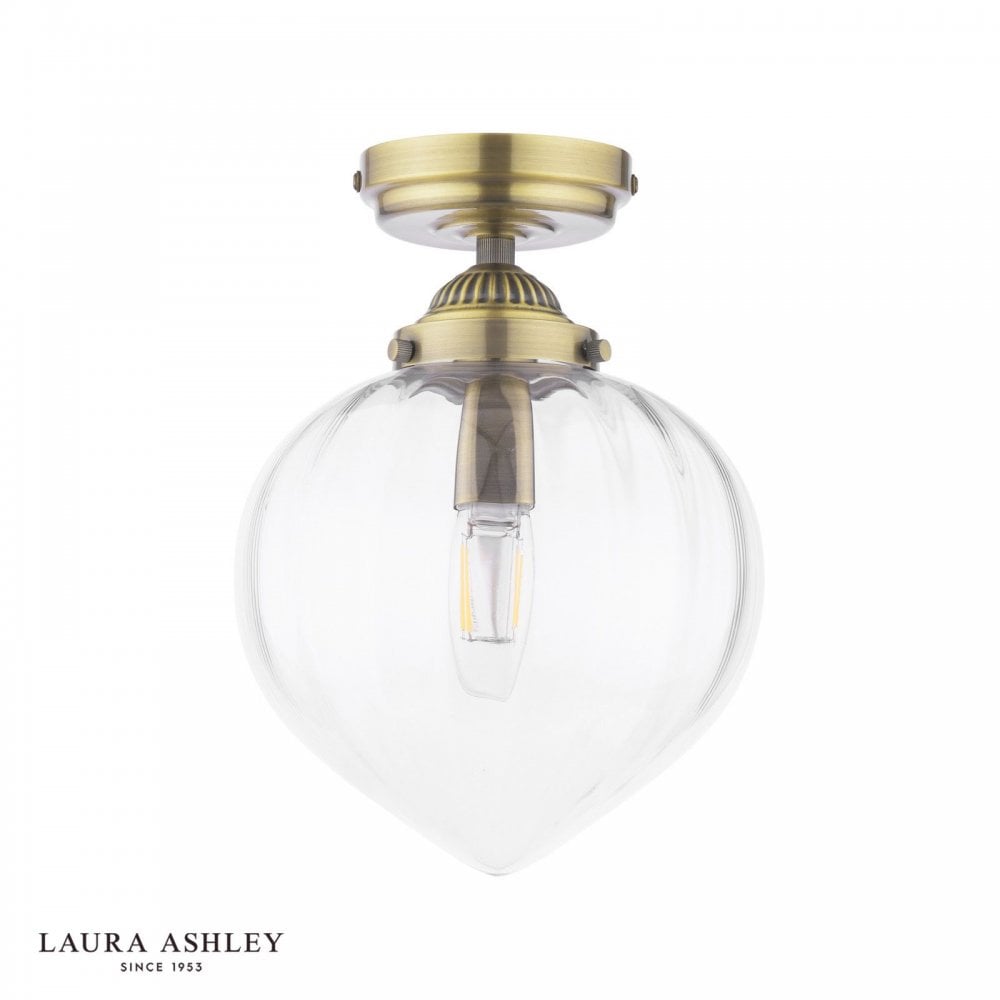 Whitham Antique Brass Bathroom Semi Flush IP44