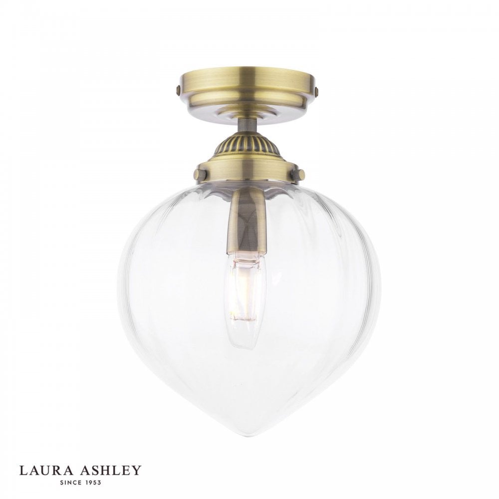 Whitham Antique Brass Bathroom Semi Flush IP44