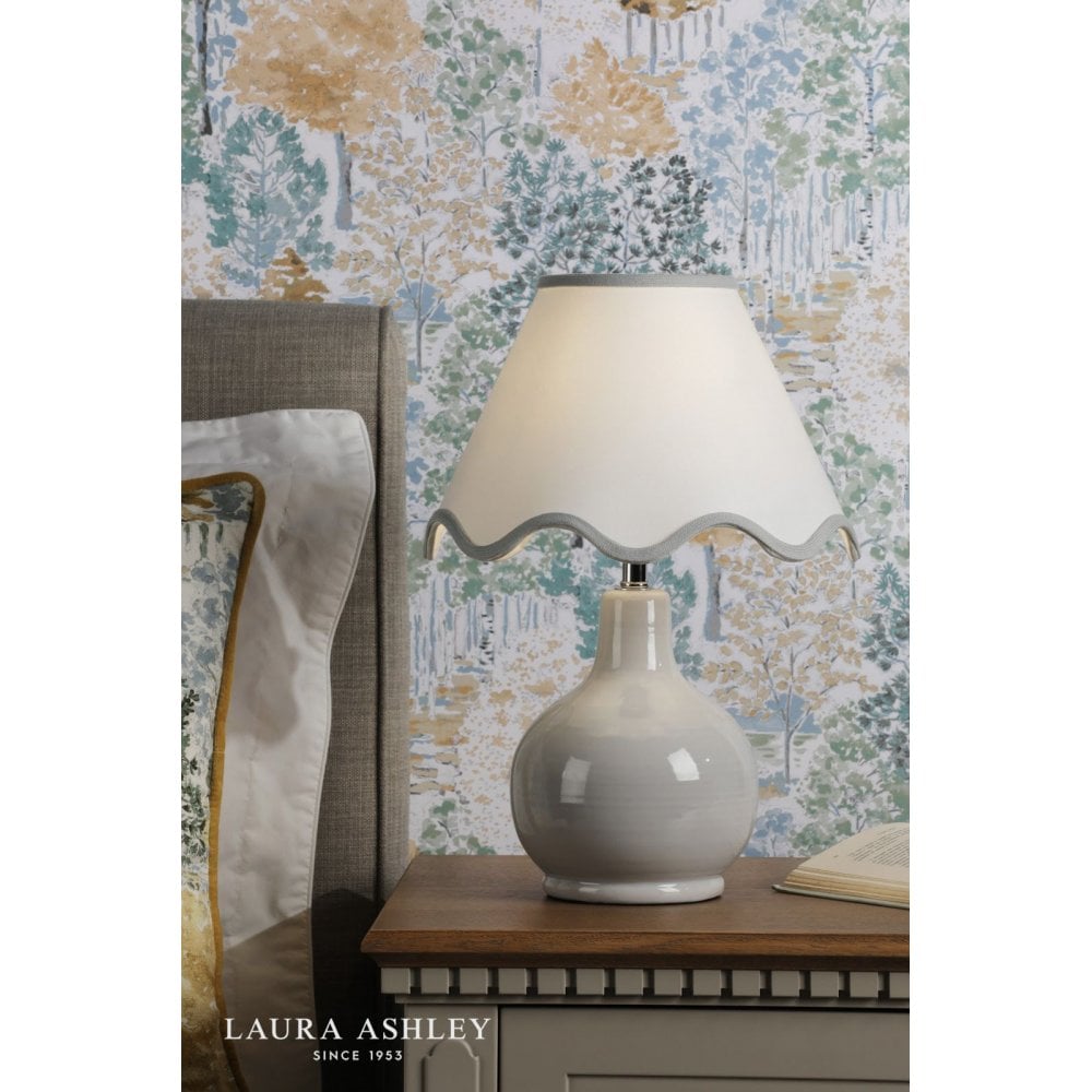 Bramhope Grey Ceramic Table Lamp C/W Shade