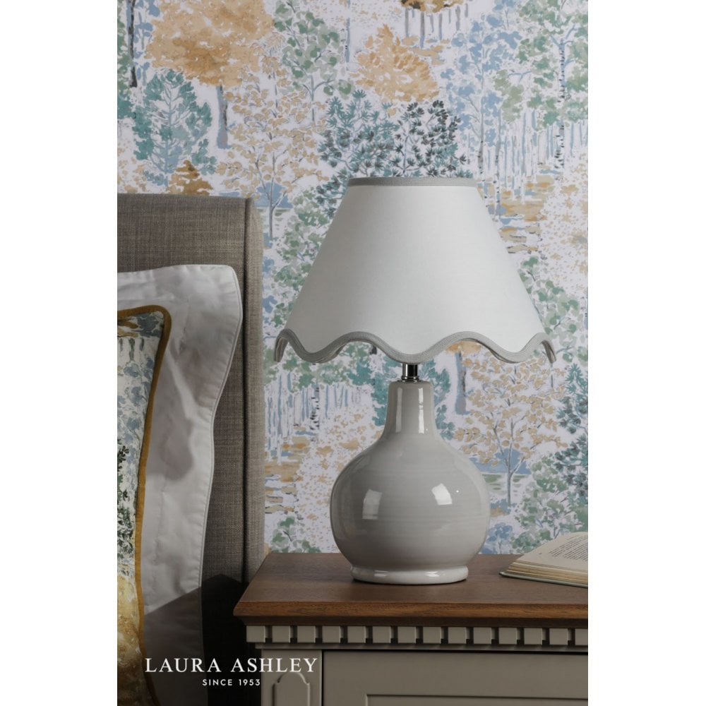 Bramhope Grey Ceramic Table Lamp C/W Shade