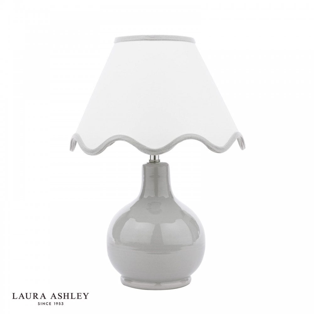 Bramhope Grey Ceramic Table Lamp C/W Shade