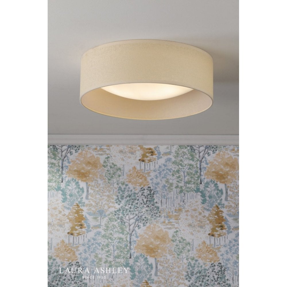 Buckenham 2 Light Flush Rattan Fitting with Diffuser