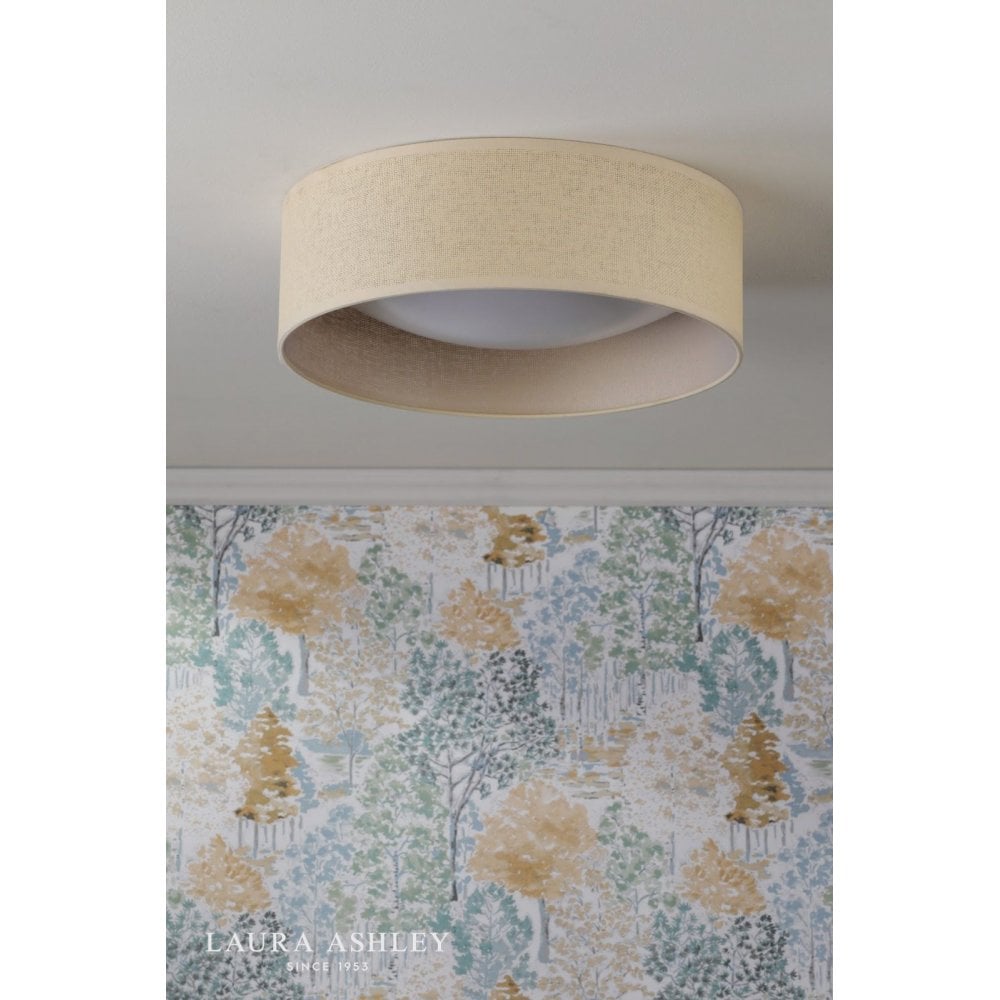 Buckenham 2 Light Flush Rattan Fitting with Diffuser