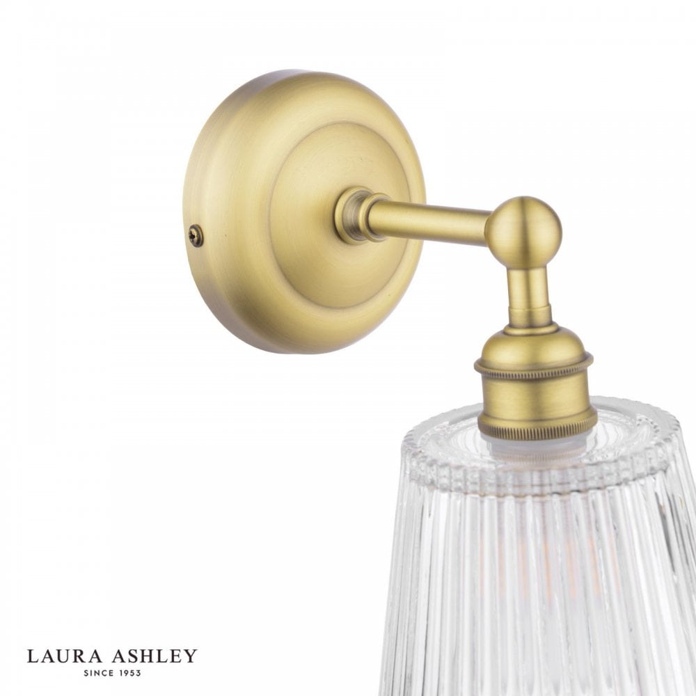 Callaghan Antique Brass & Ribbed Glass Wall Light IP44