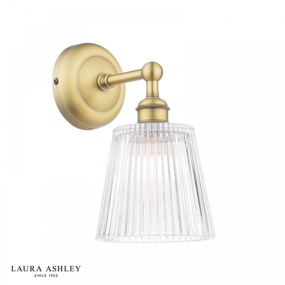 Callaghan Antique Brass & Ribbed Glass Wall Light IP44