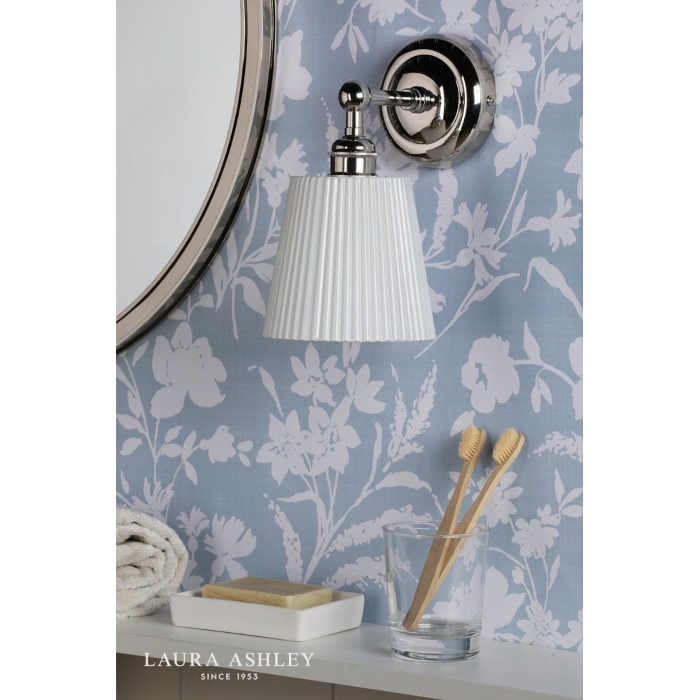 Callaghan Polished Nickel & Ribbed Glass Wall Light IP44