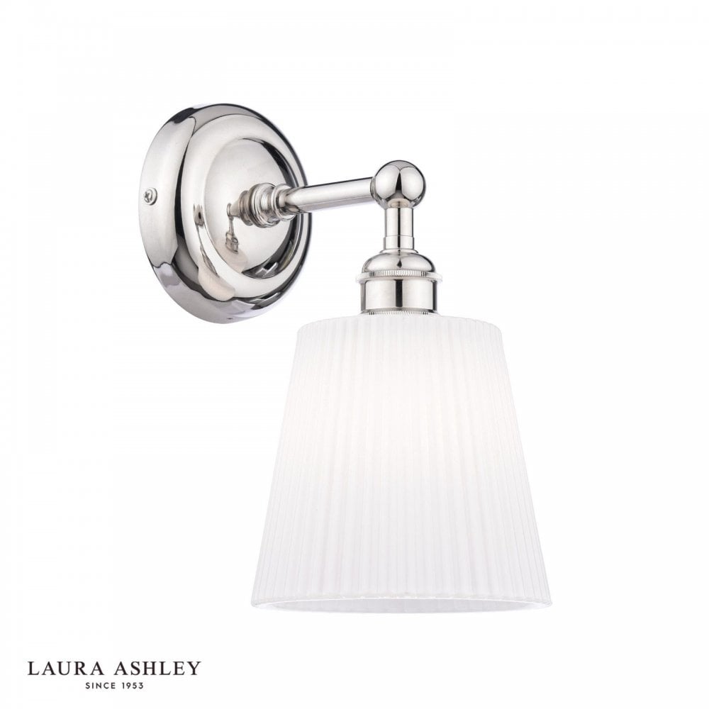 Callaghan Polished Nickel & Ribbed Glass Wall Light IP44