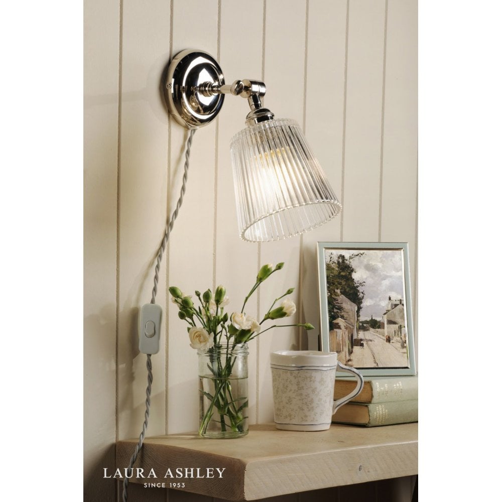 Callaghan Plugged Wall Light in Polished Nickel