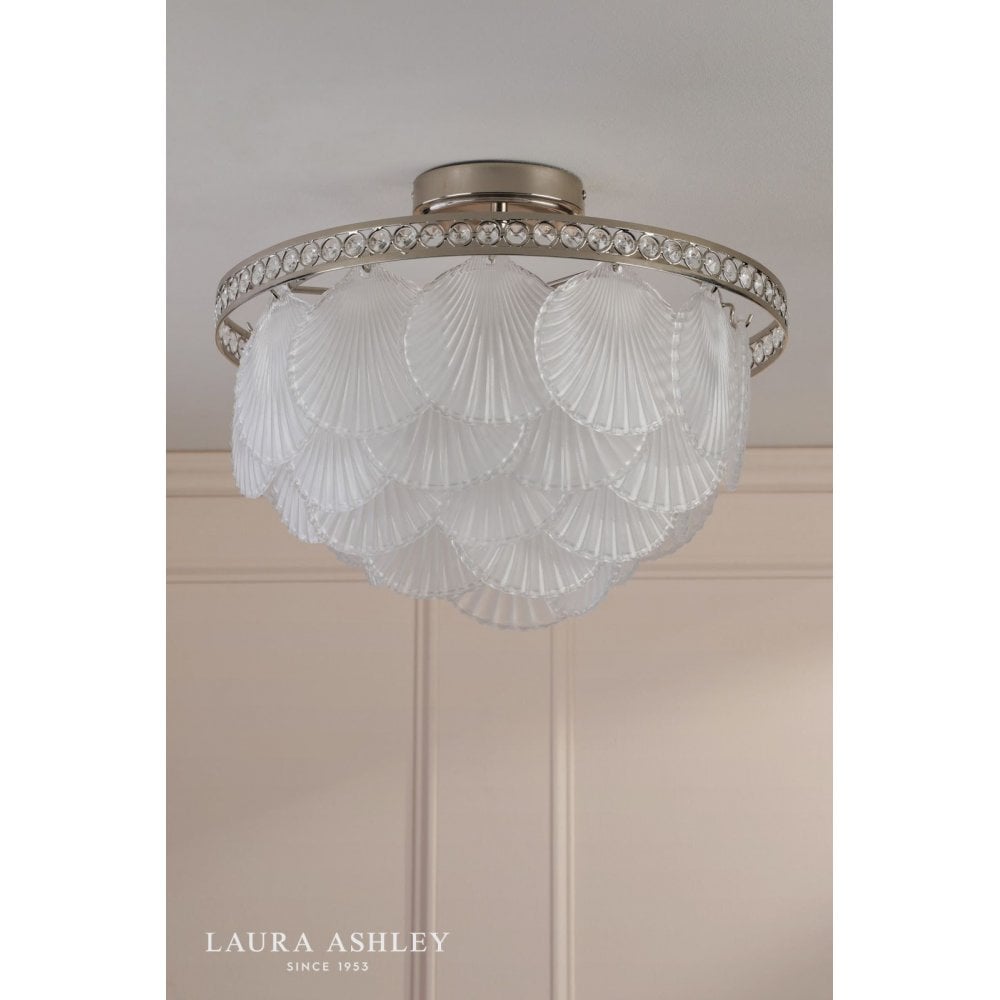 Caverton 4 Light Semi Flush Fitting in Polished Nickel
