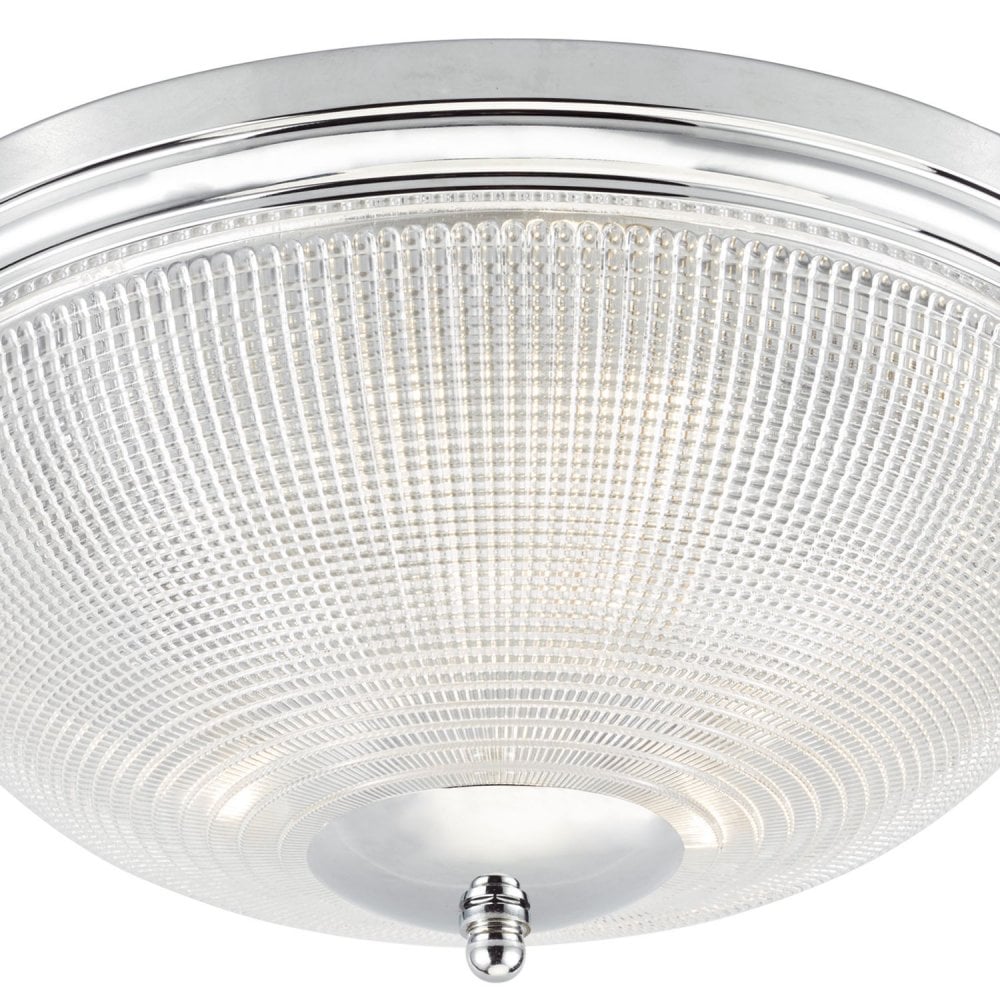 Arbor 3 Light Flush Polished Chrome & Glass IP44
