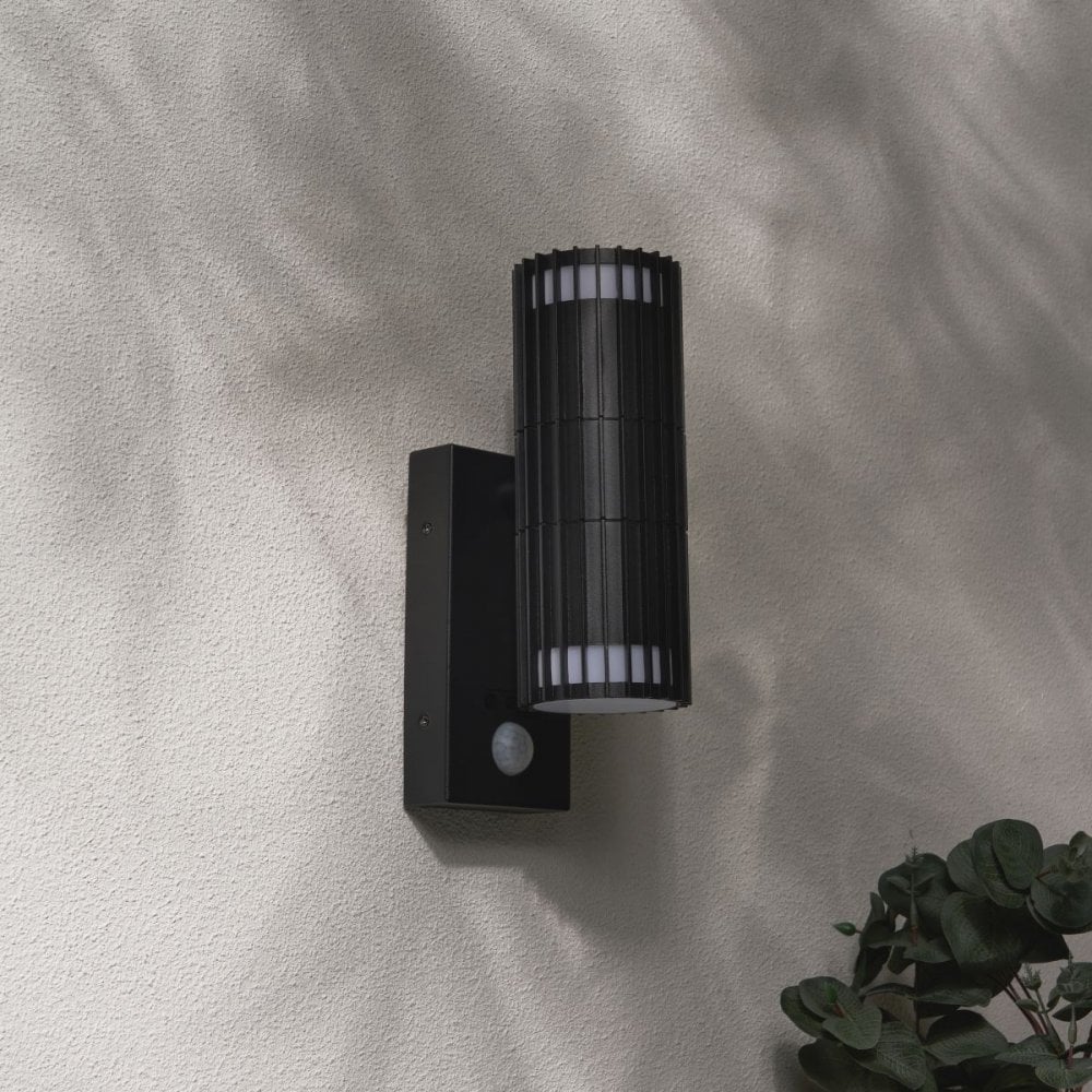 Muto Up and Down Black Wall Light with PIR