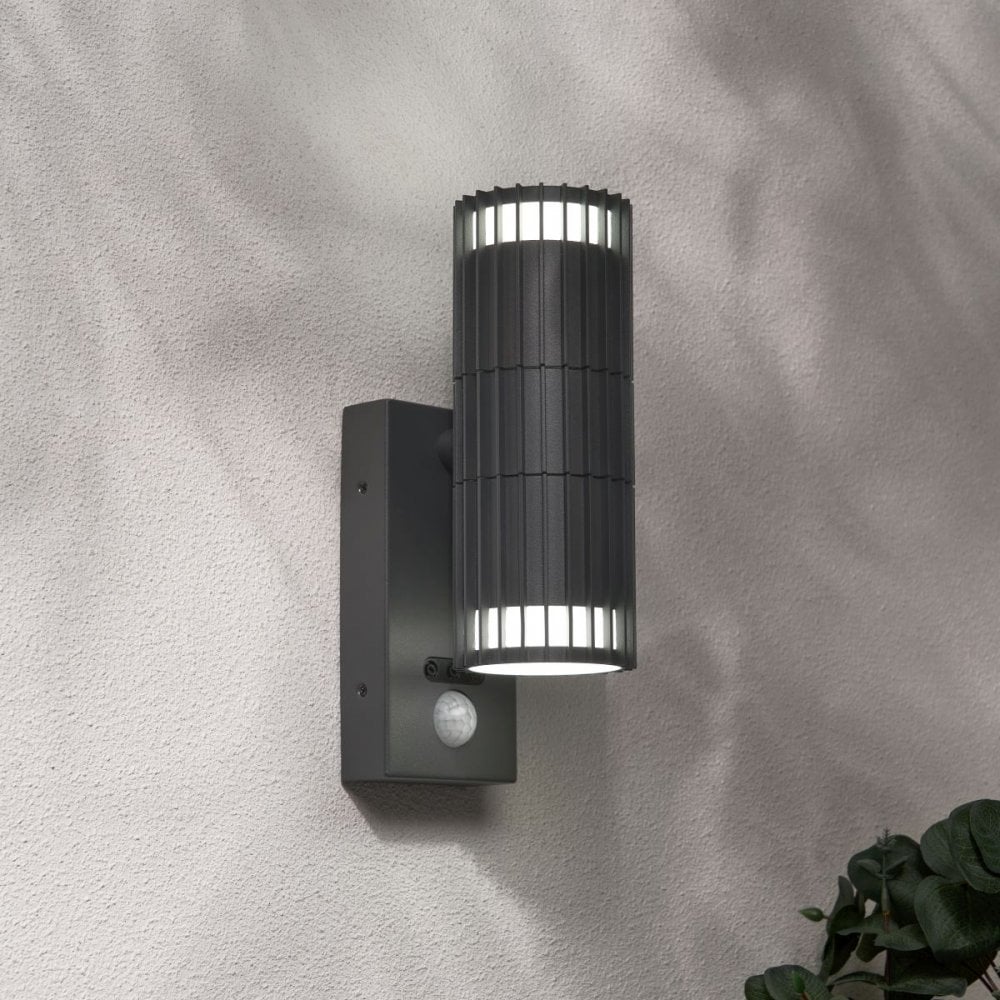 Muto Up and Down Anthracite Wall Light with PIR