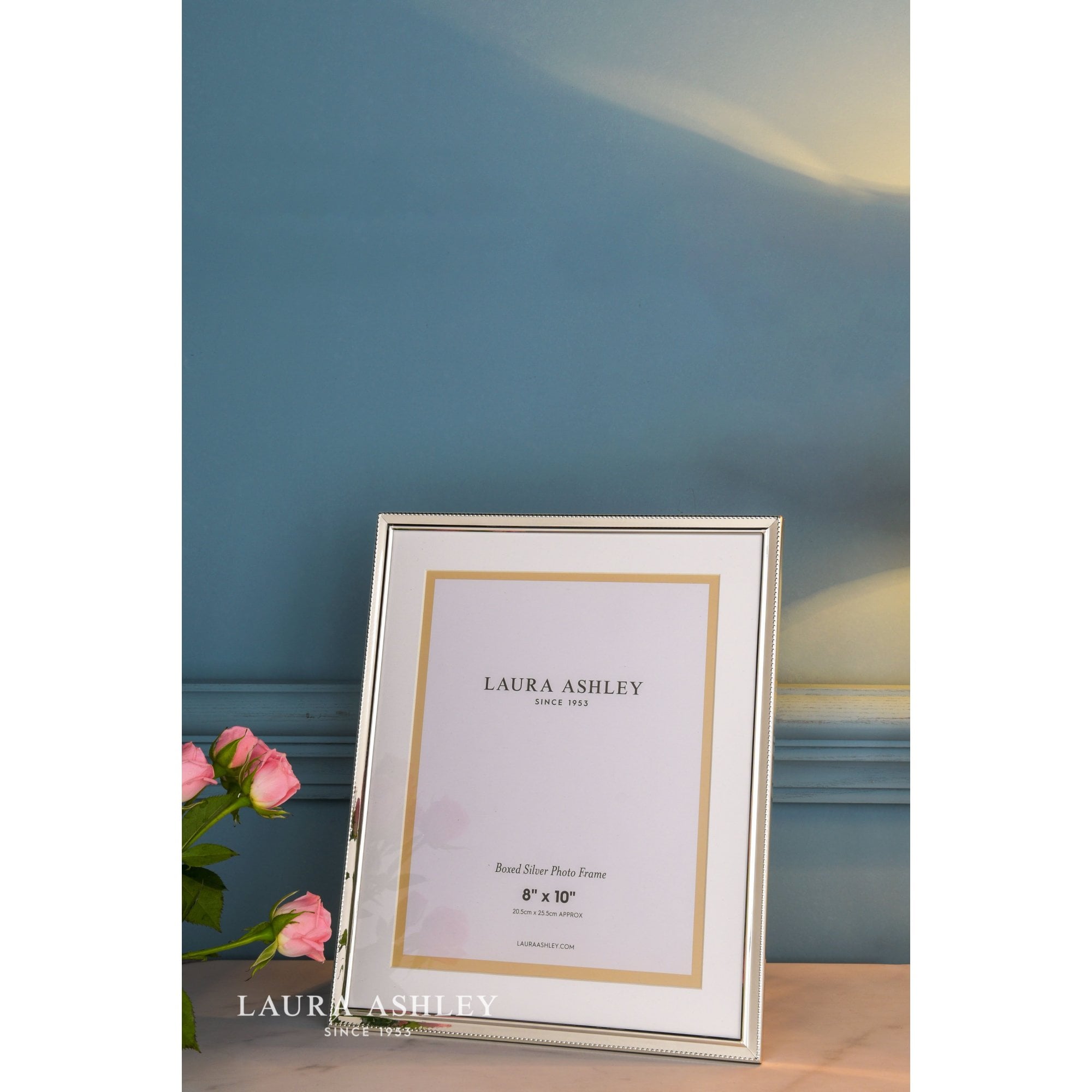 Boxed 8x10 inch Photo Frame Polished Silver
