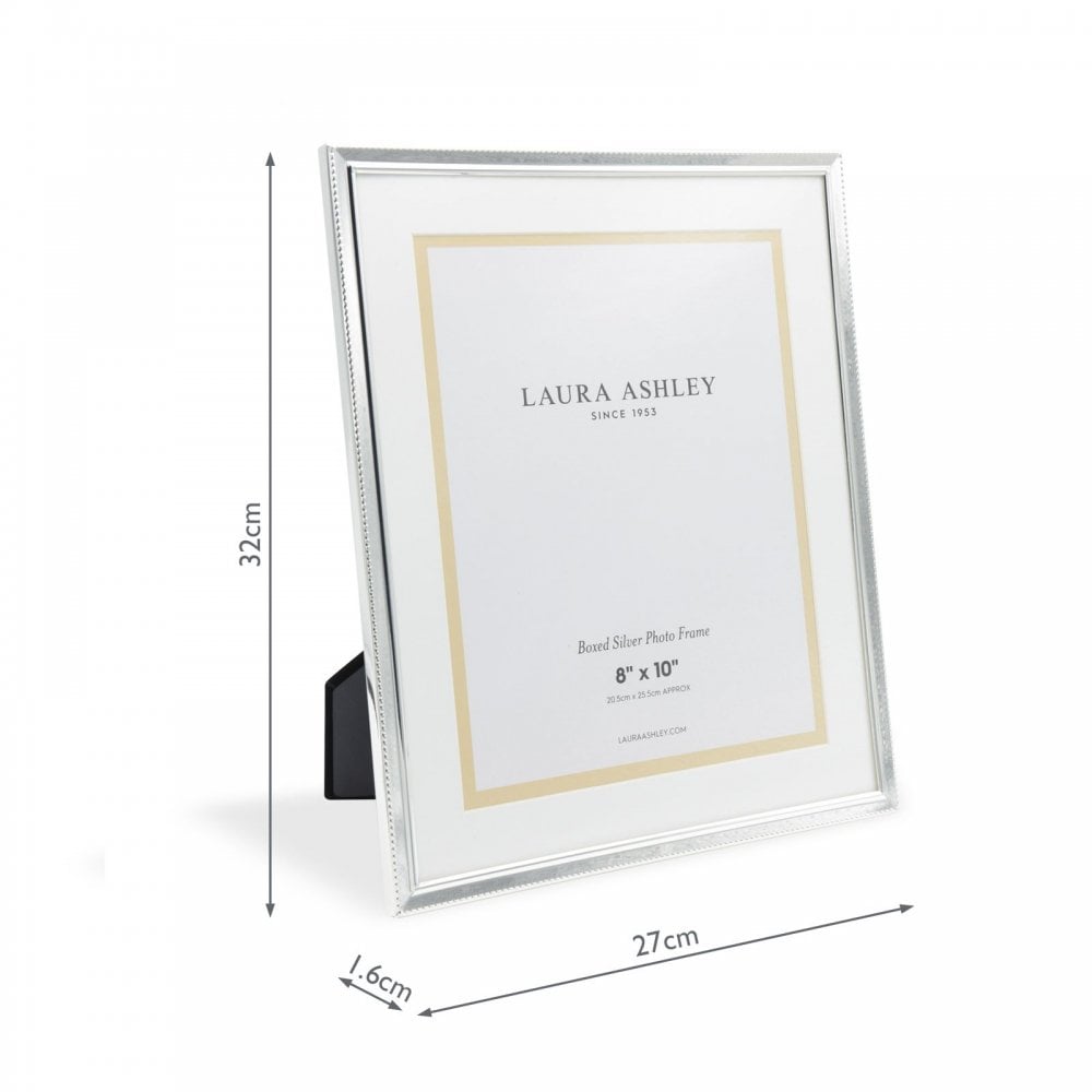 Boxed 8x10 inch Photo Frame Polished Silver