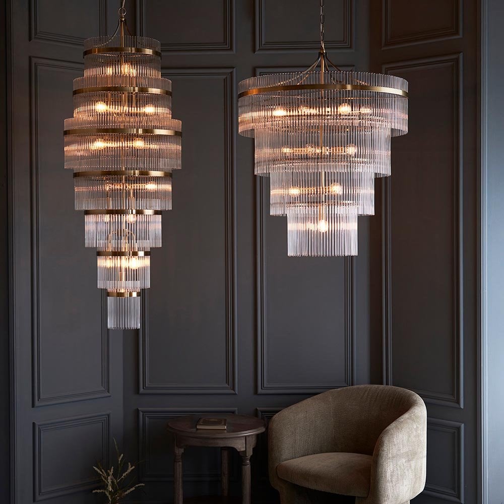 Marietta 21 Light Chandelier in Antique Brass