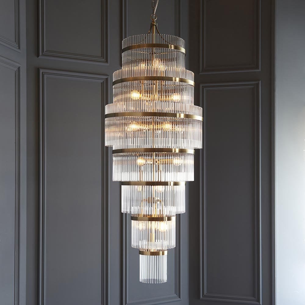 Marietta 21 Light Chandelier in Antique Brass