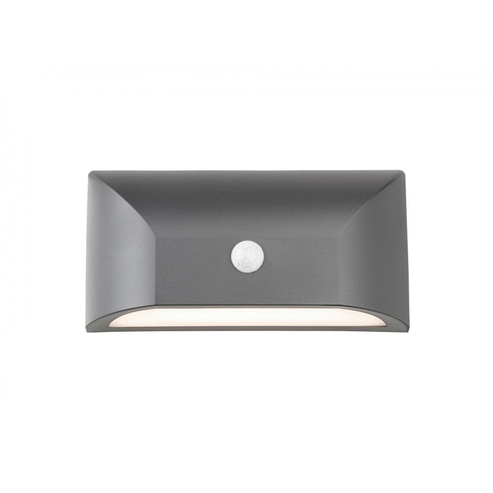 Mission LED Outdoor Wall Light in Graphite with PIR Sensor