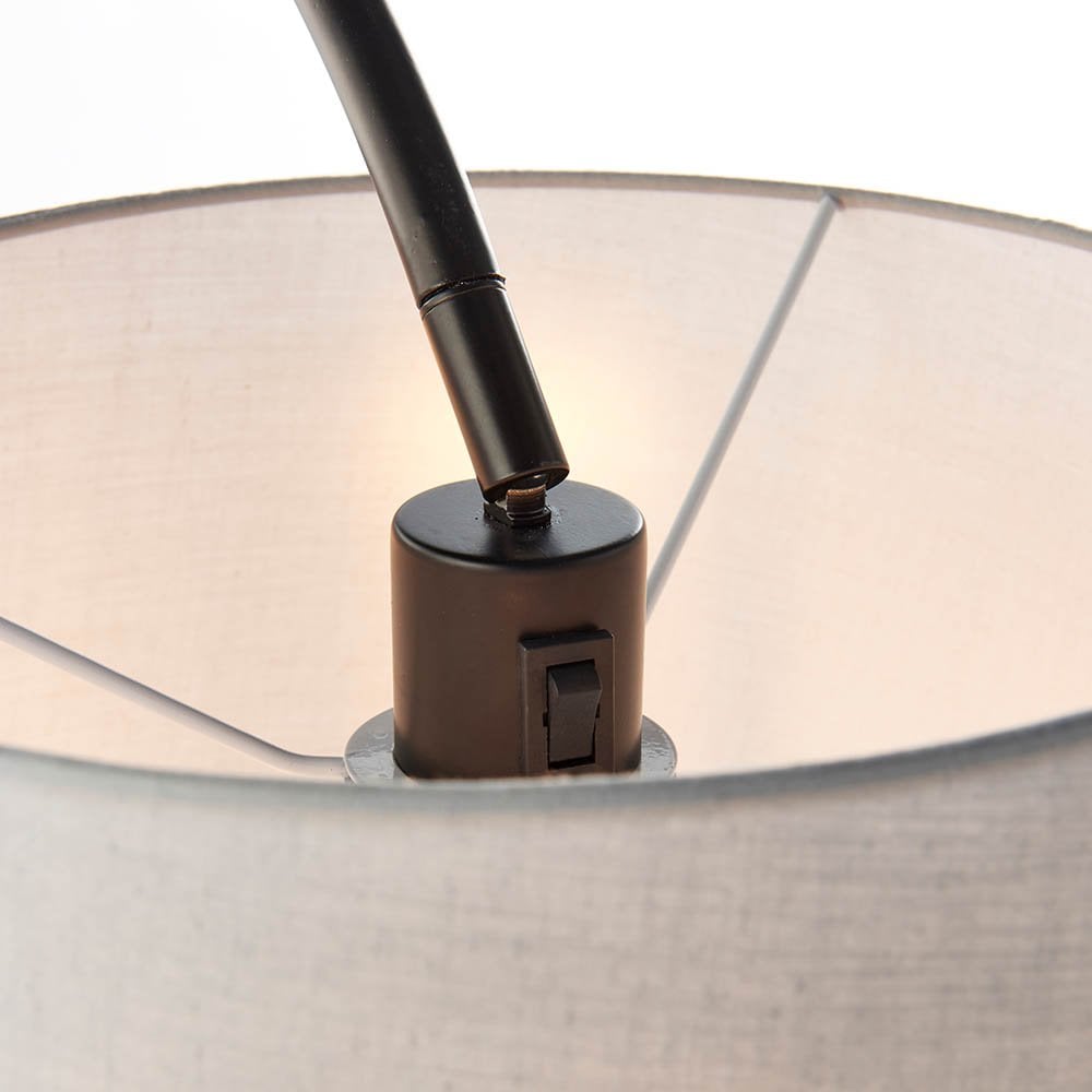 Carlson Floor Lamp in Matt Black C/W Grey Finish