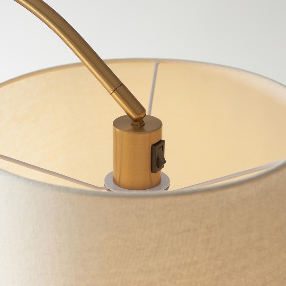 Carlson Floor Lamp in Brass C/W Natural Shade