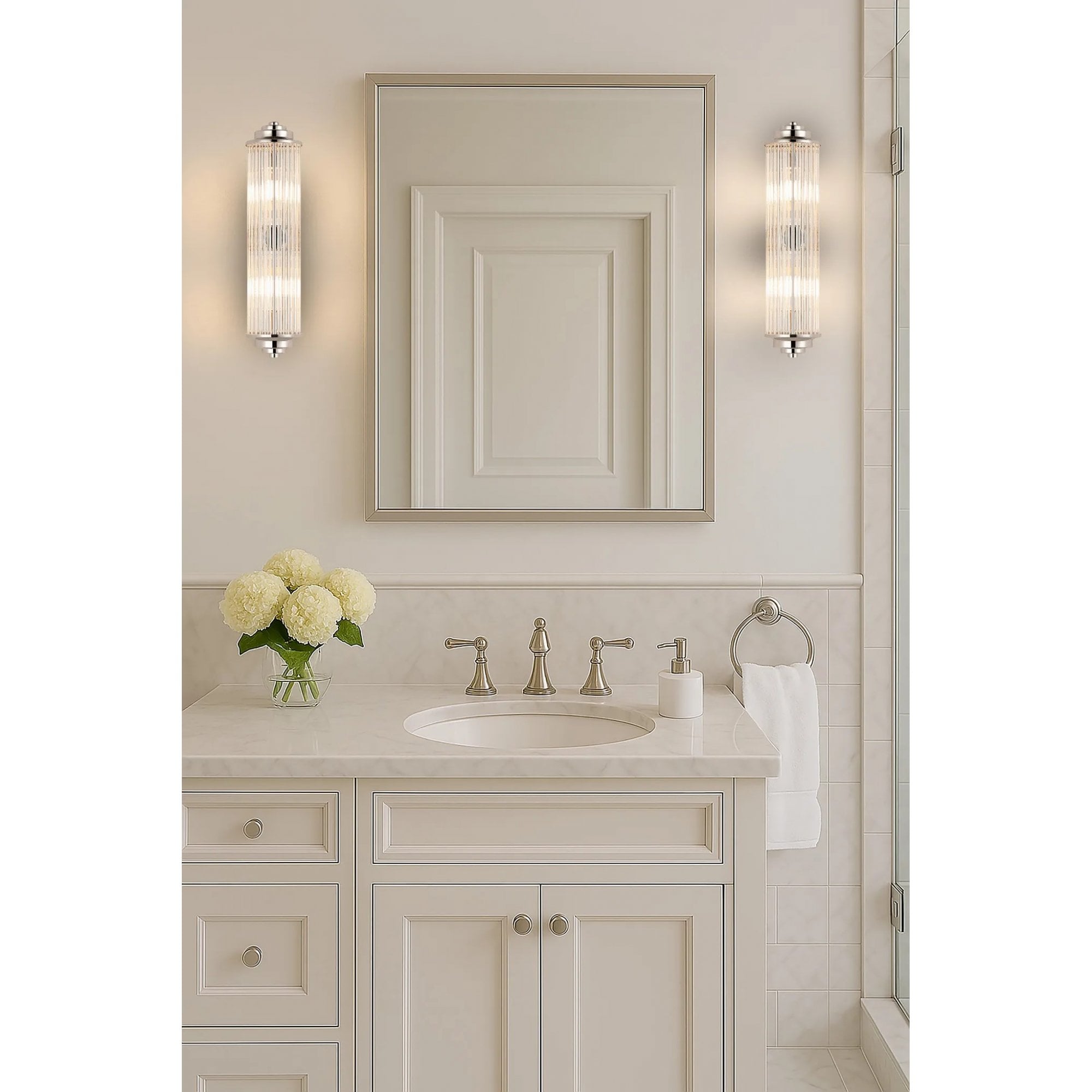 Appeal Small Flush Polished Nickel Wall Fitting IP44