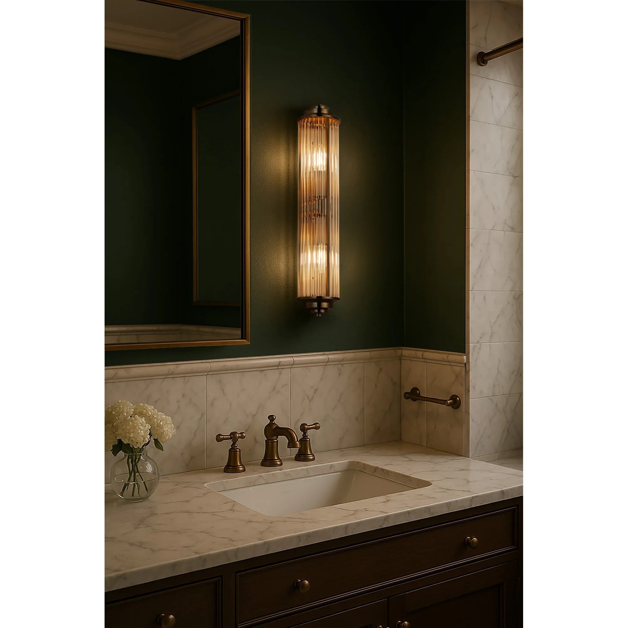 Appeal Large Flush Wall Antique Brass Fitting IP44