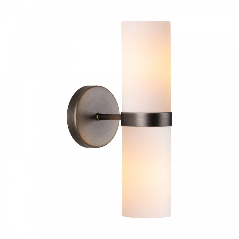 Anais Opal Glas s& Antique Brass Wall Light