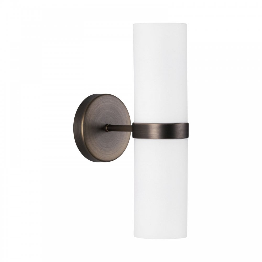 Anais Opal Glas s& Antique Brass Wall Light