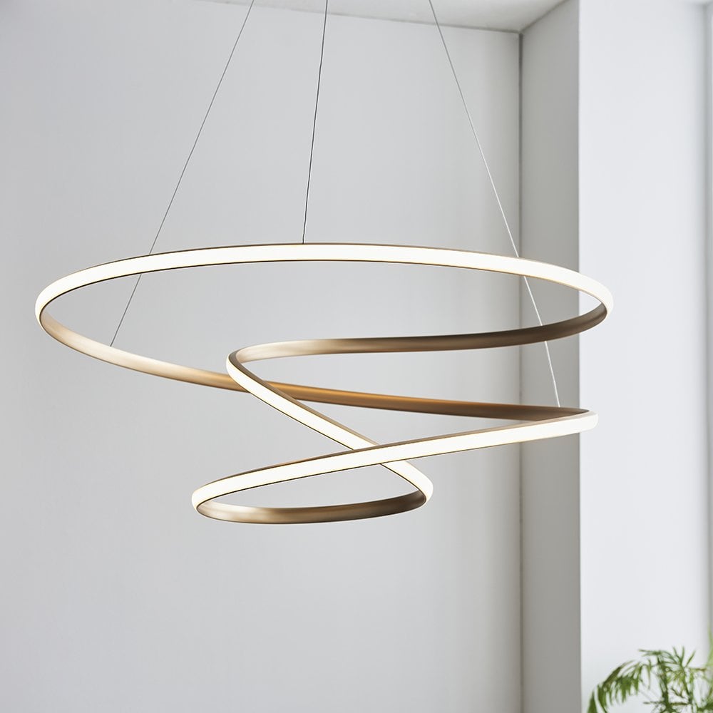 Spiral Large LED Gold Pendant