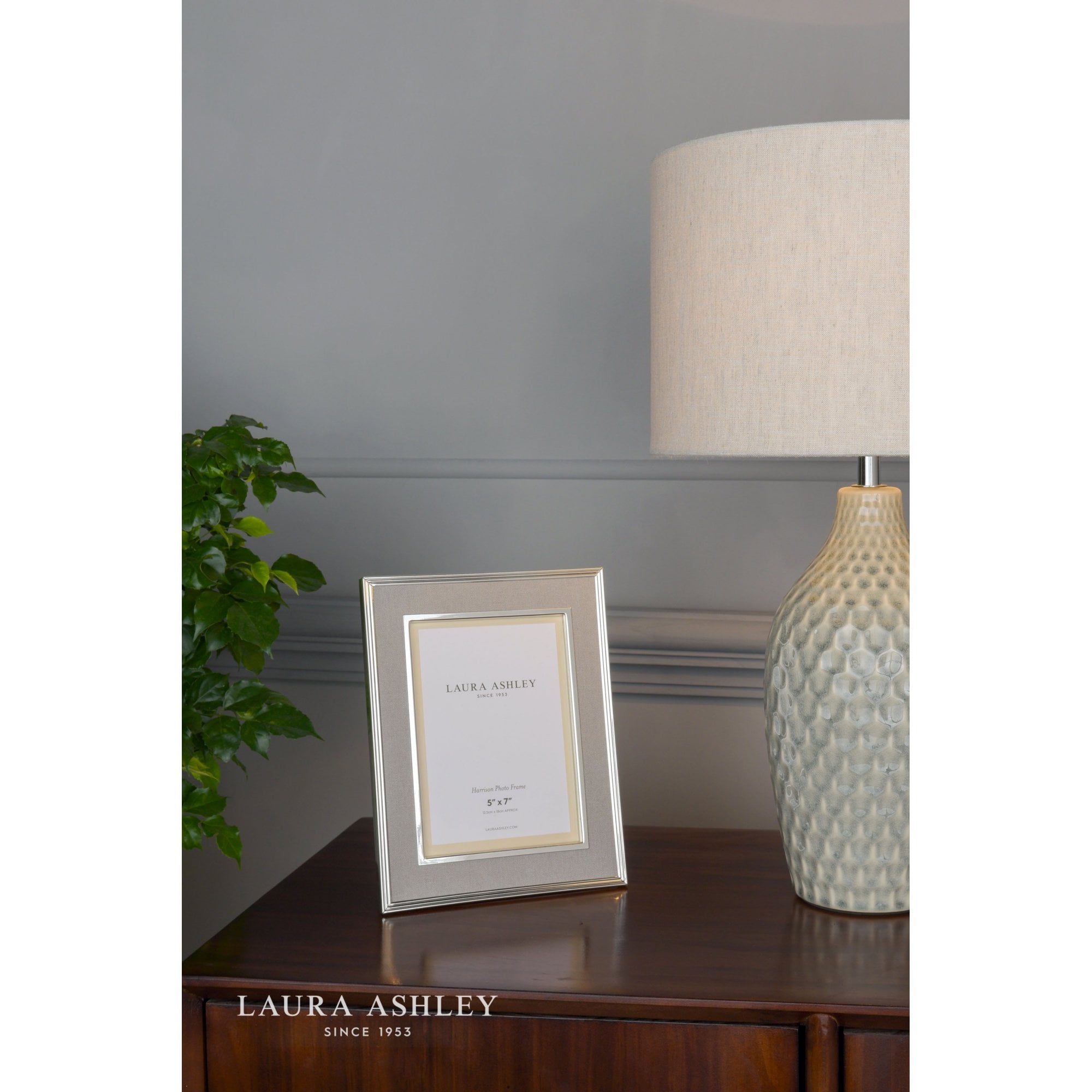 Harrison Pale Charcoal Linen Photo Frame 5x7 Inch