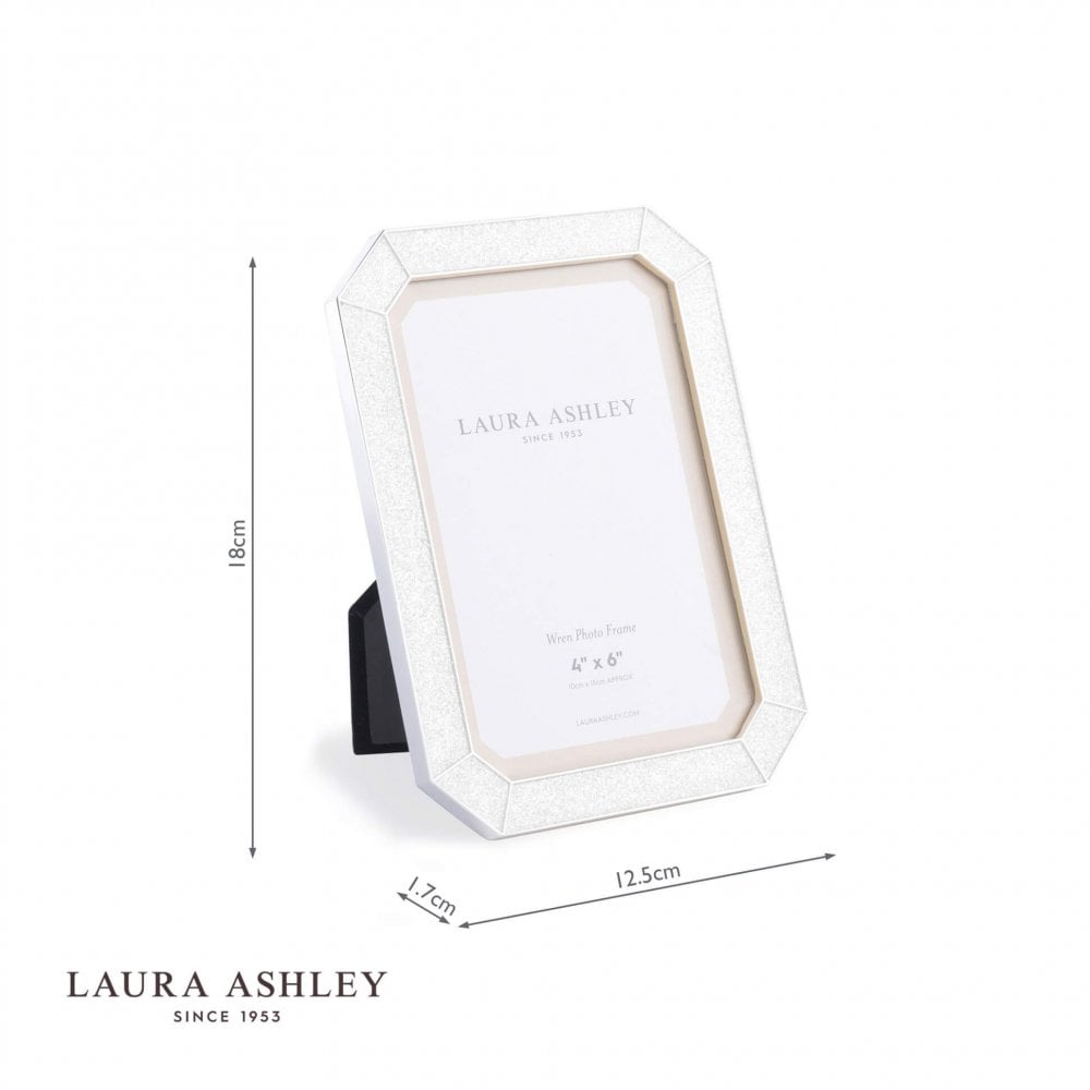 Wren Glitter Silver Plated 4x6 Inch Photo Frame