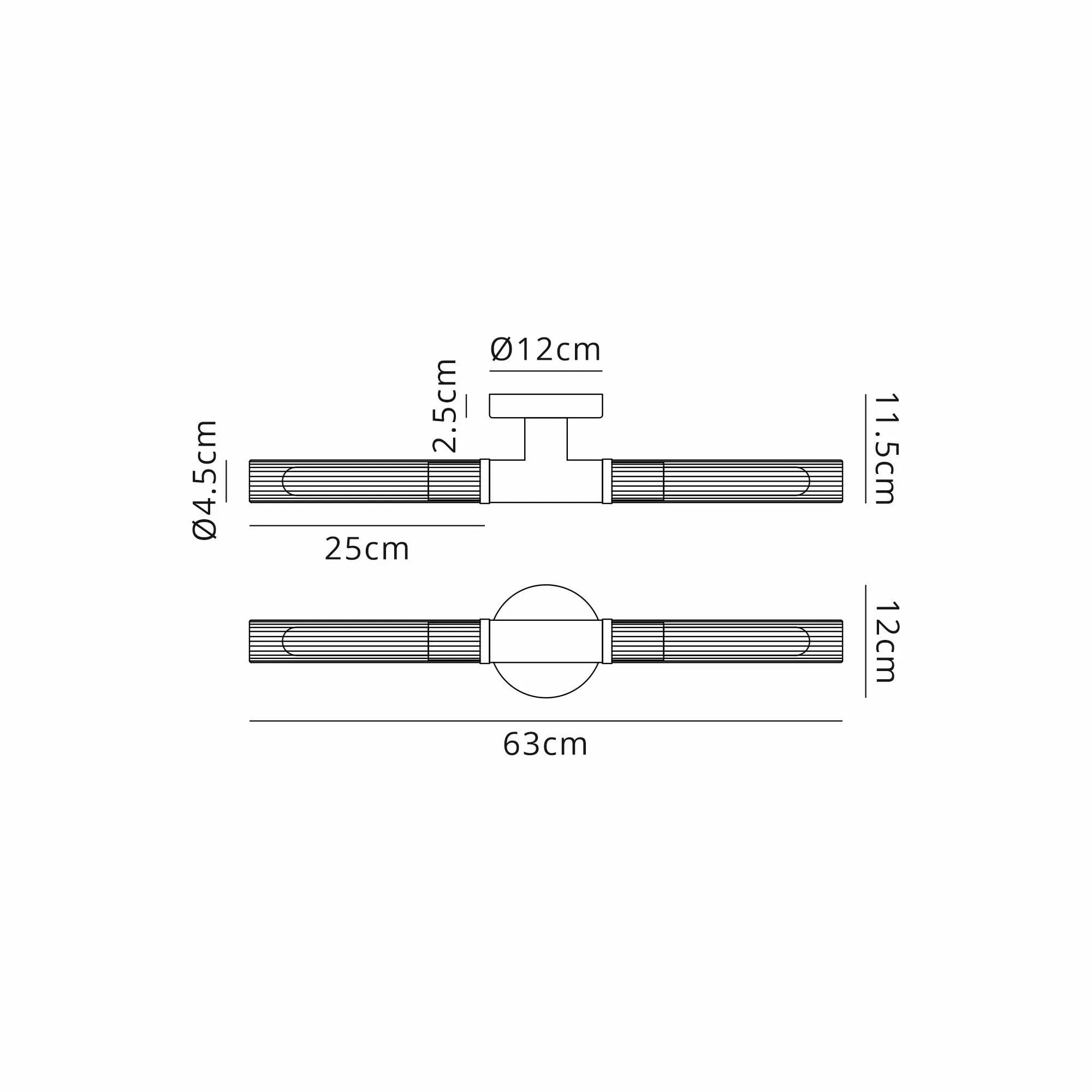 Dee Double Gold Bathroom Light Wall or Ceiling IP44
