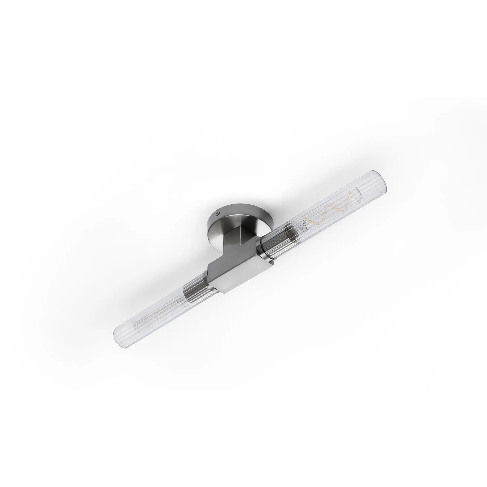 Dee Double Satin Nickel Bathroom Light Wall or Ceiling IP44
