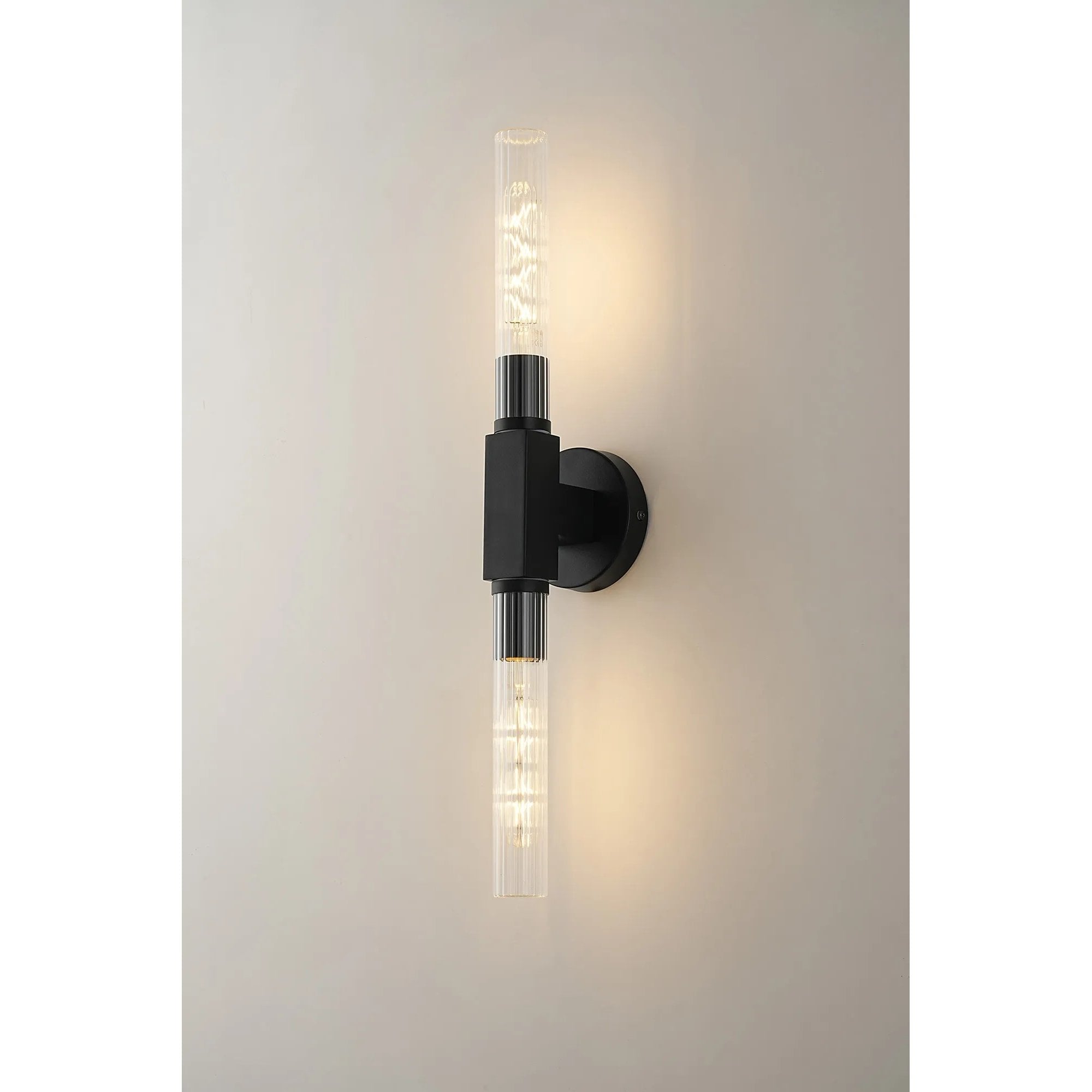 Dee Double Satin Black Bathroom Light Wall or Ceiling IP44