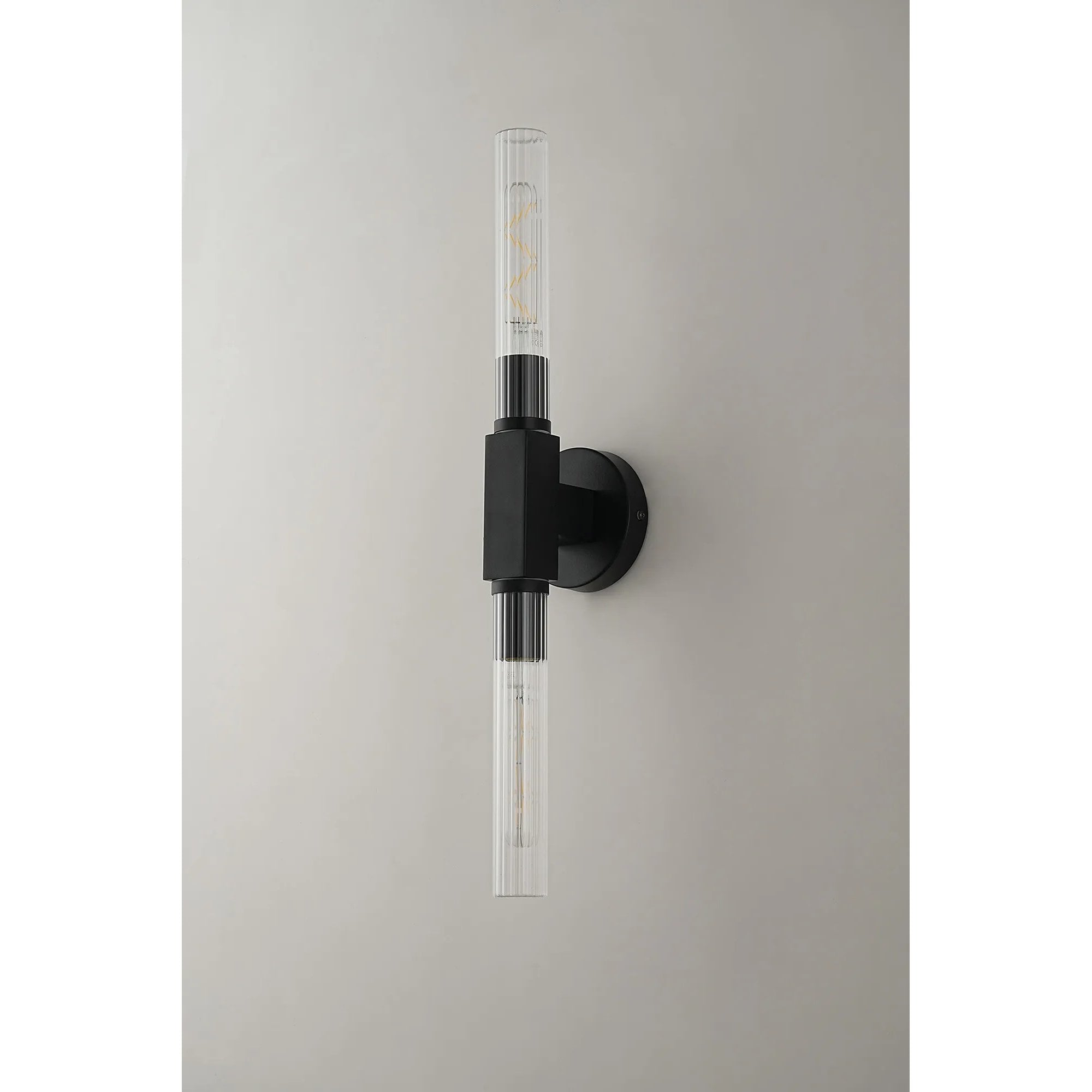 Dee Double Satin Black Bathroom Light Wall or Ceiling IP44