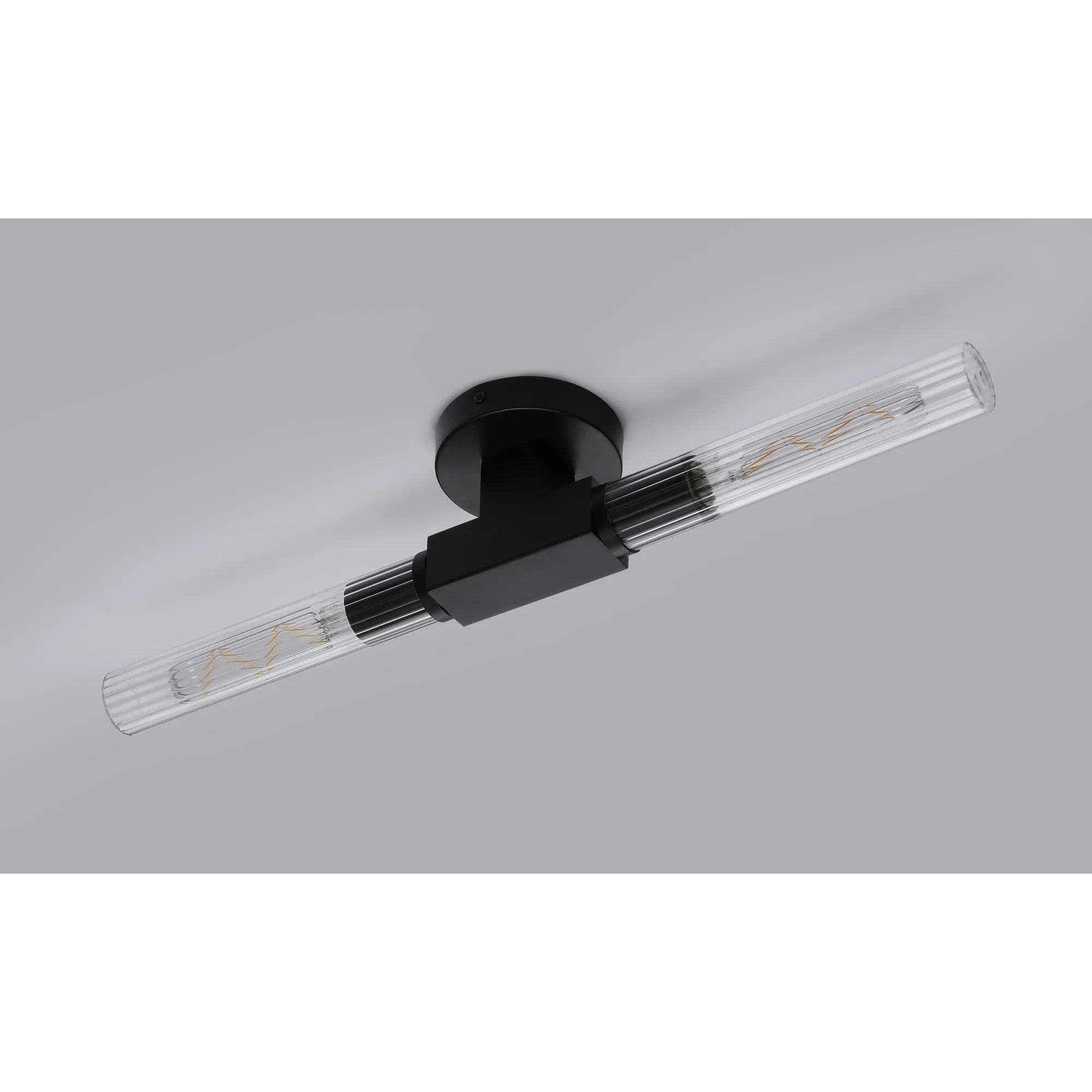 Dee Double Satin Black Bathroom Light Wall or Ceiling IP44