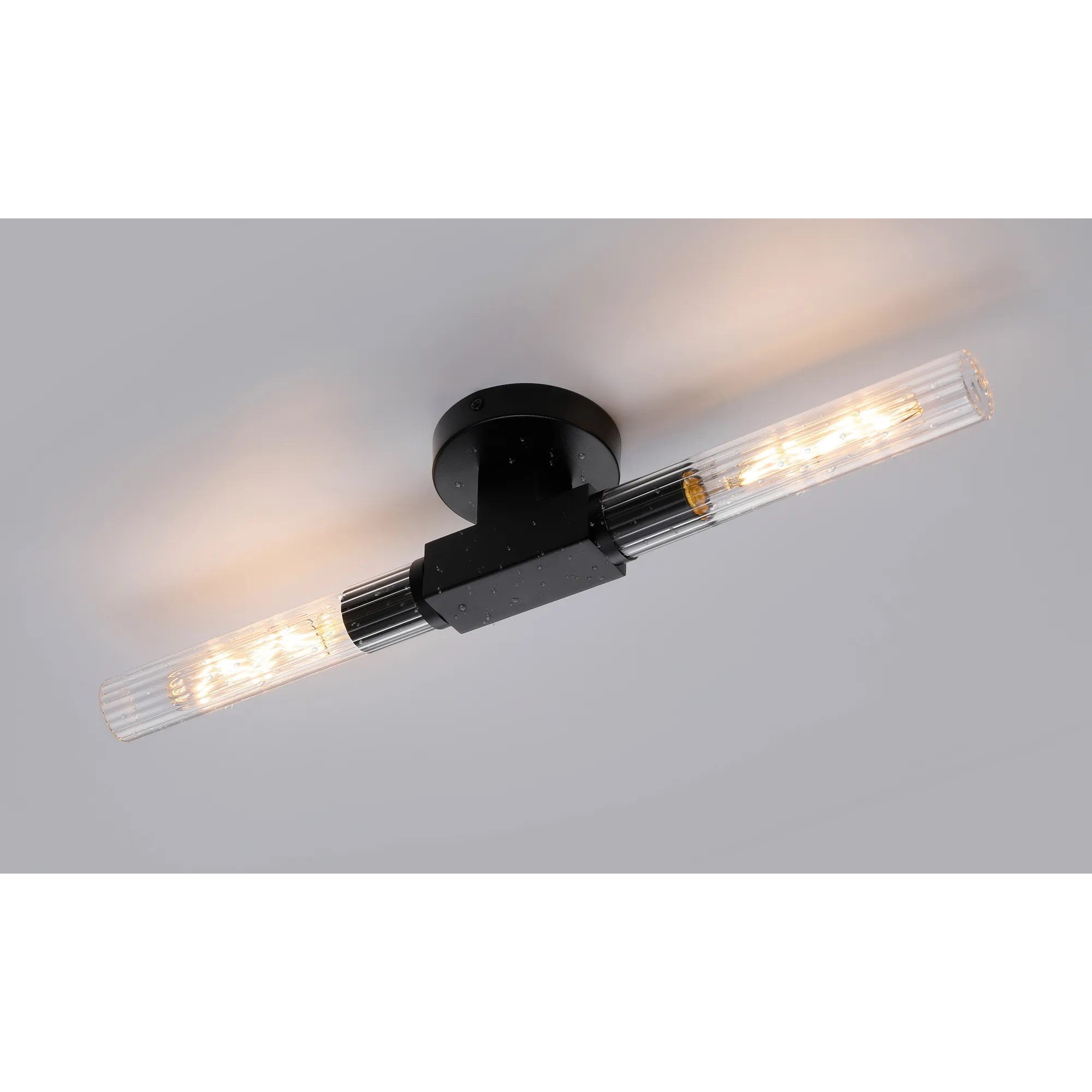 Dee Double Satin Black Bathroom Light Wall or Ceiling IP44