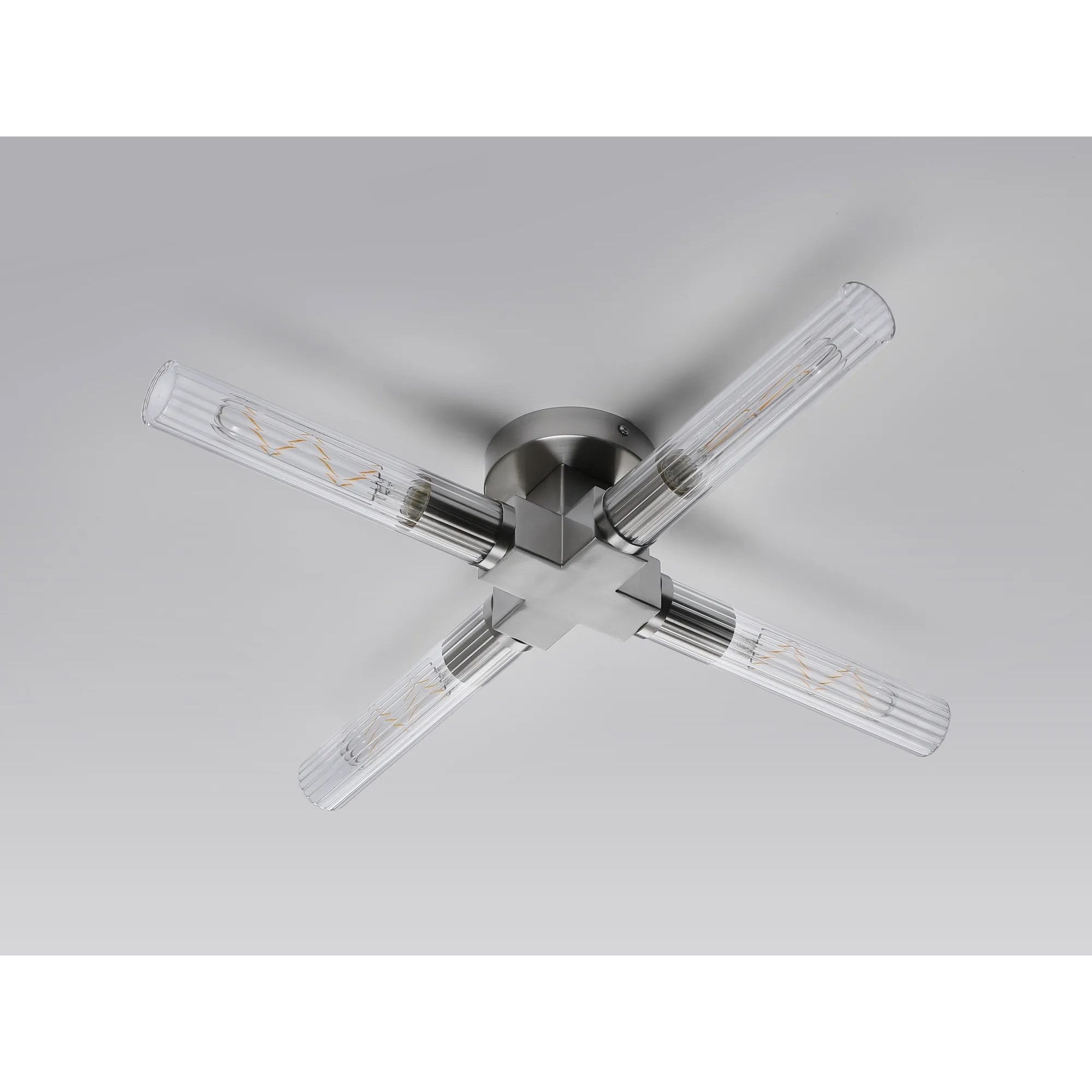 Dee 4 Light Satin Nickel Bathroom Ceiling Fitting IP44