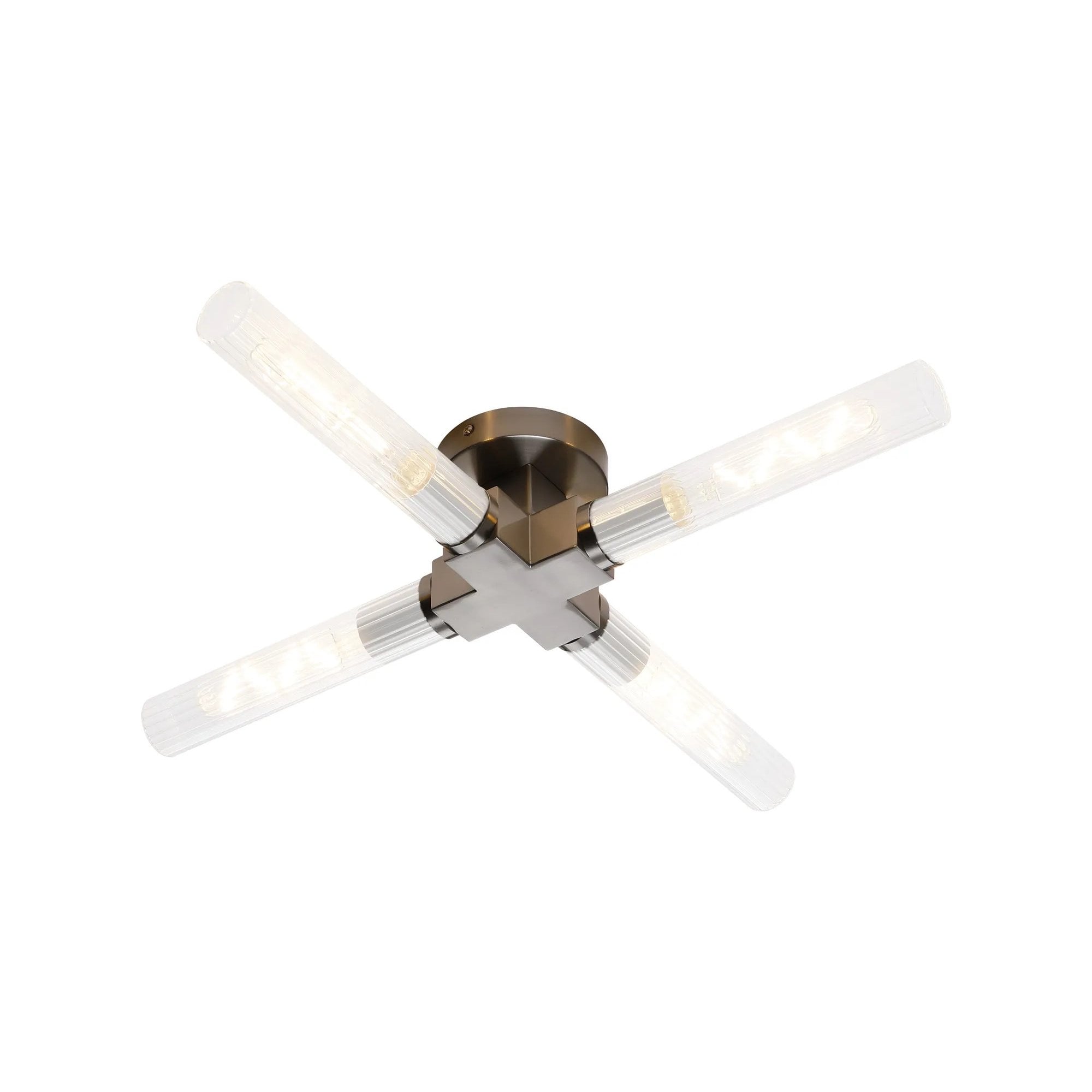 Dee 4 Light Satin Nickel Bathroom Ceiling Fitting IP44