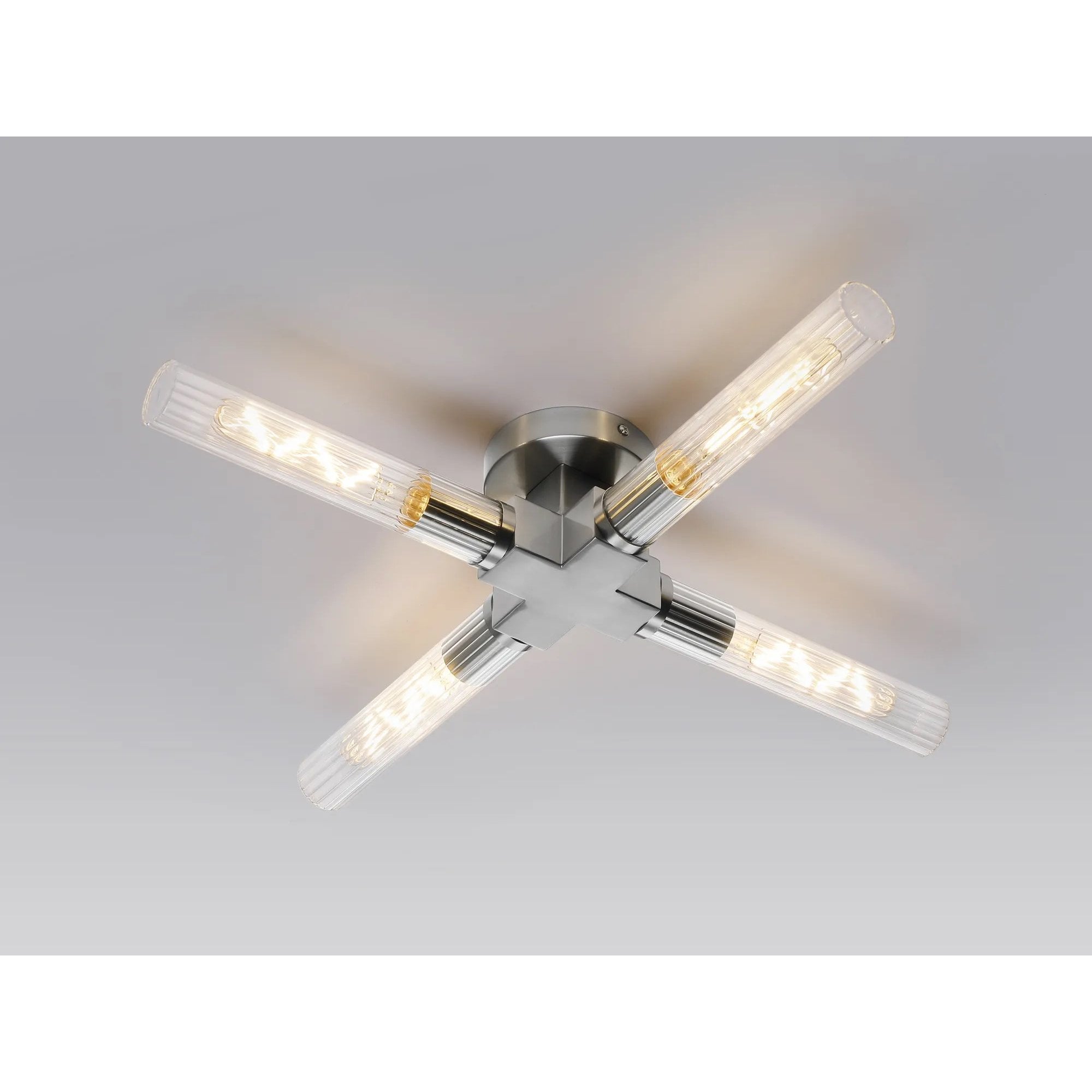 Dee 4 Light Satin Nickel Bathroom Ceiling Fitting IP44