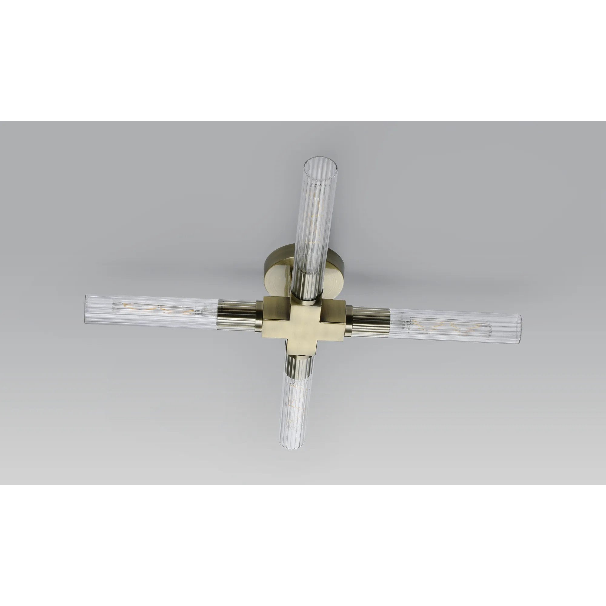 Dee 4 Light Antique Brass Bathroom Ceiling Fitting IP44