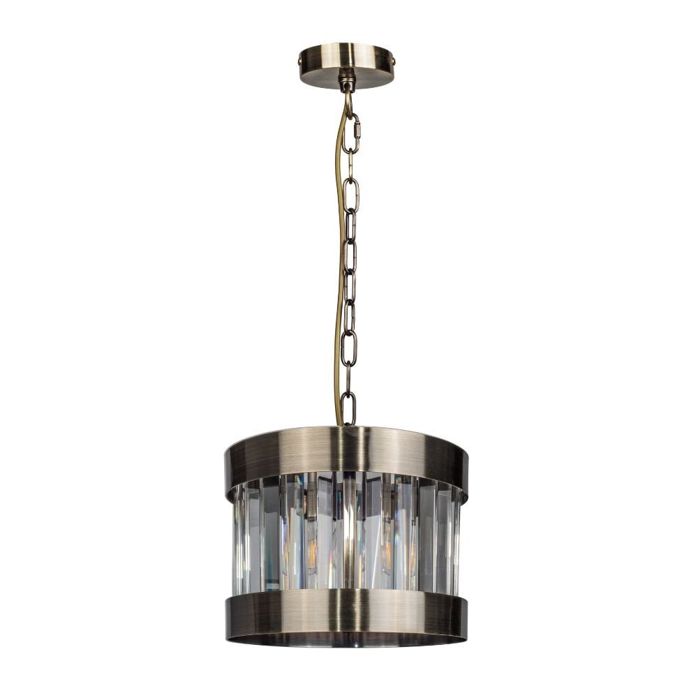 Pandora E27 Single Crystal Pendant Antique Brass