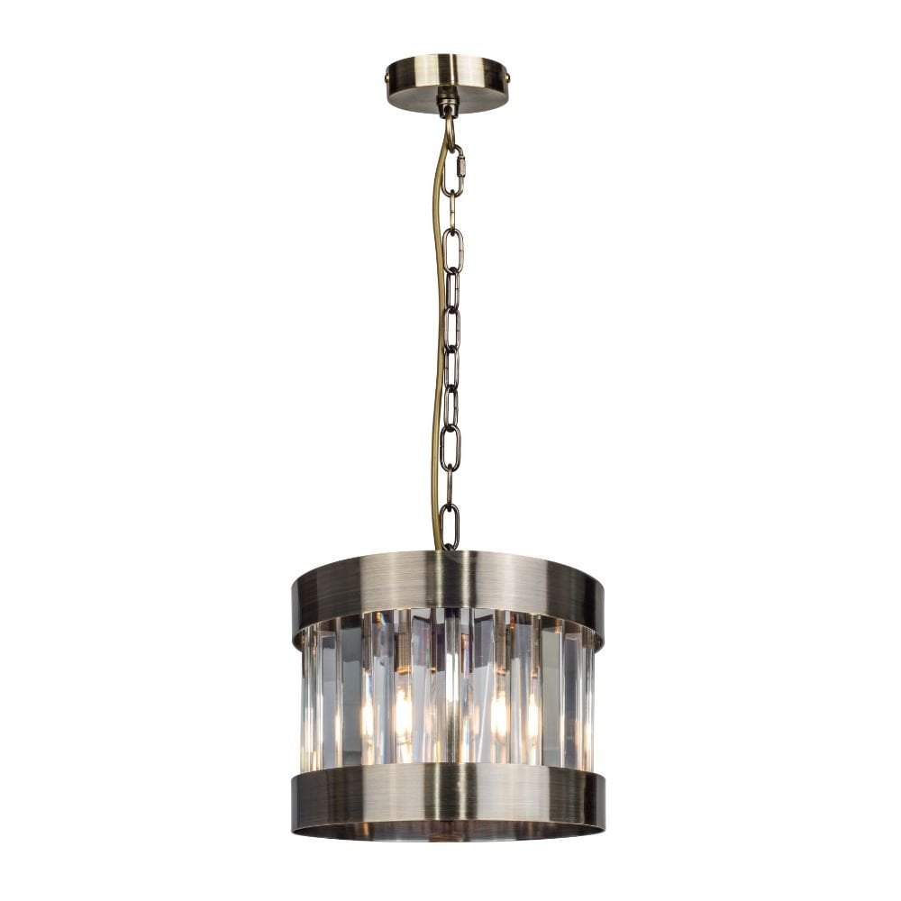 Pandora E27 Single Crystal Pendant Antique Brass