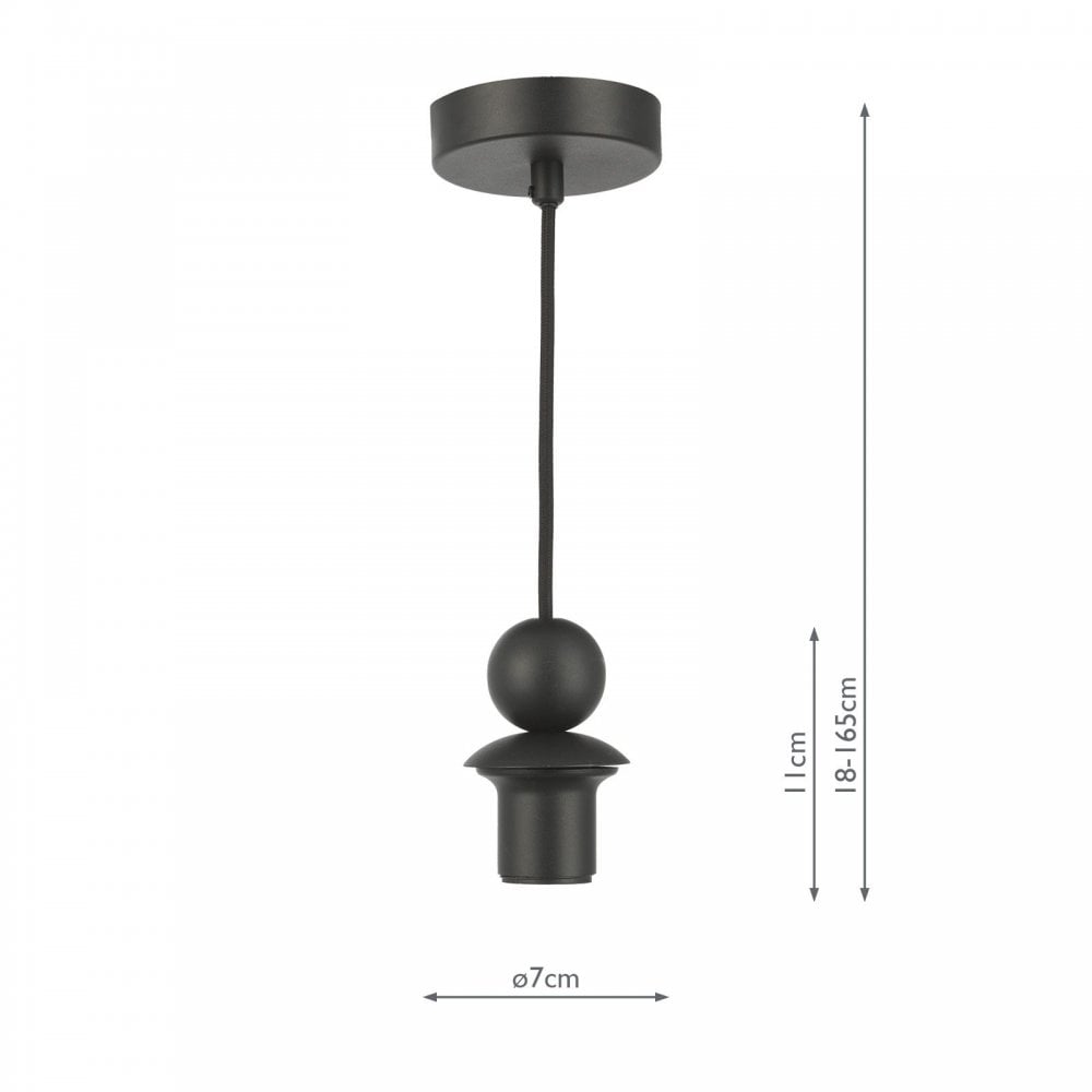 Single Black 1650mm Suspension