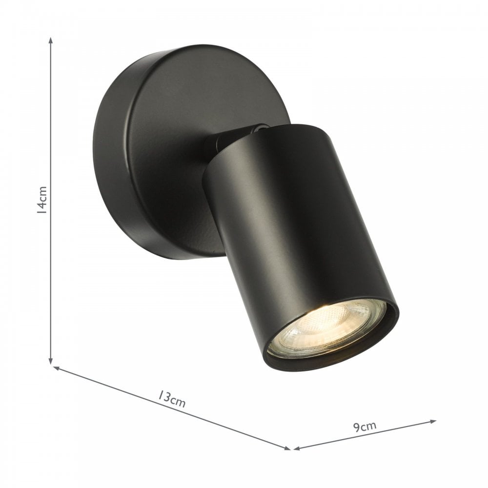 Cawley Single Matt Black Spotlight