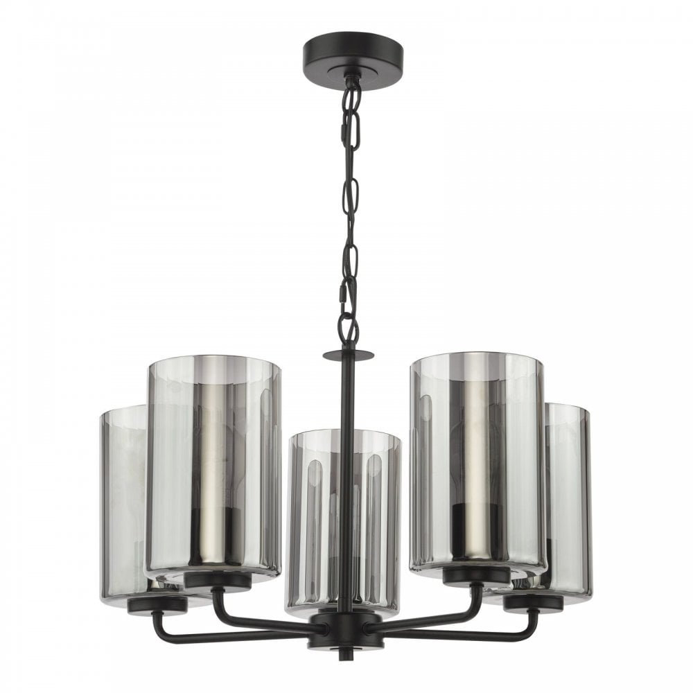 Daylin Satin Black & Smoked Glass 5 Light Pendant