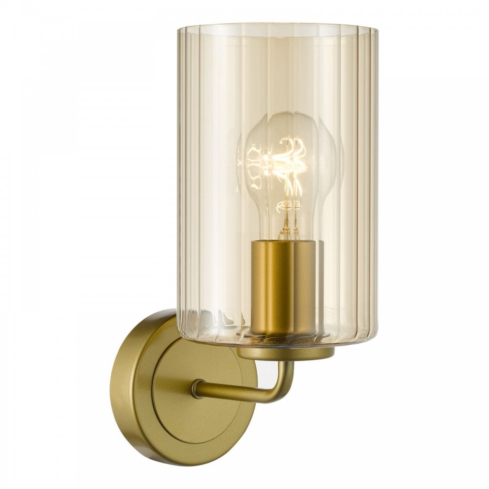 Daylin Satin Gold & Amber Glass Wall Light