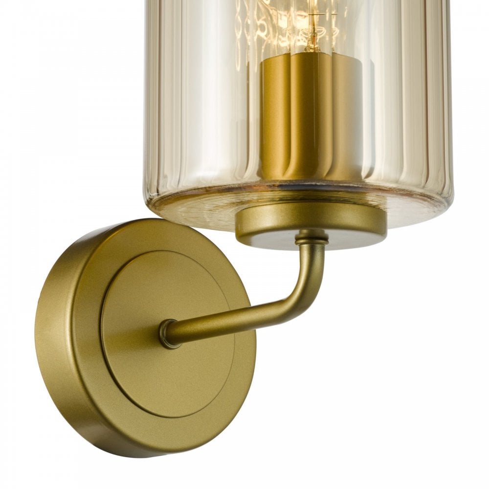 Daylin Satin Gold & Amber Glass Wall Light