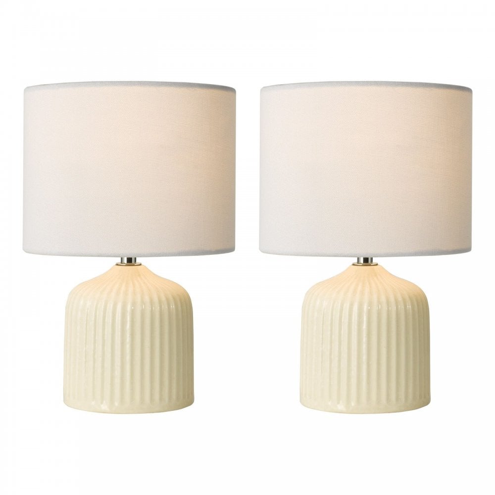Gigi Cream Twin Pack Table Lamps C/W Shade